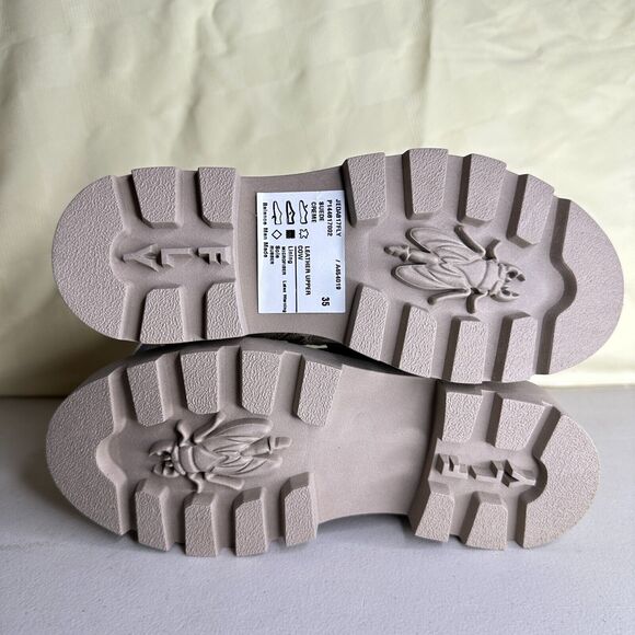 Fly London Jeda817fly Suede Leather Buckled Lug Boots Cream Women 35/4.5 NWB - Picture 10 of 12